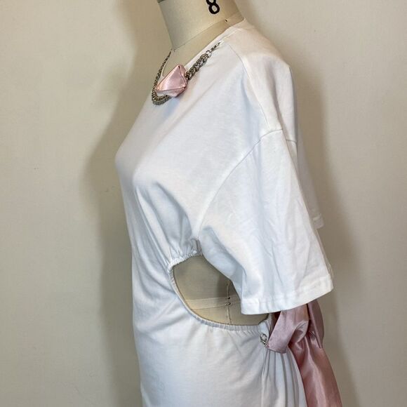 Ozlana Australia white cotton dress with bow  📦 - Picture 13 of 15